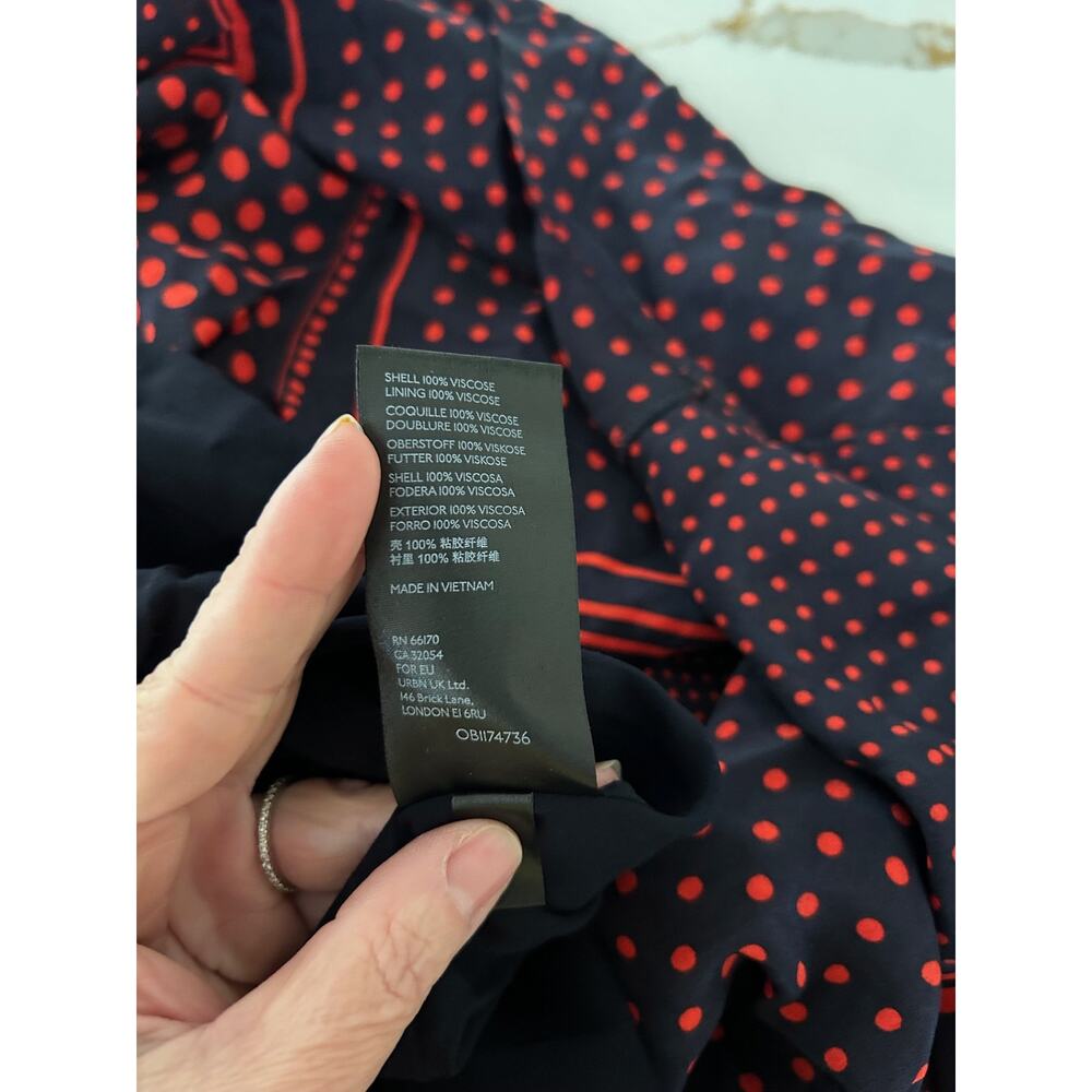 Maeve by Anthropologie Colette Skirt Black & Red Polka Dot Patchwork Size 6 - Picture 13 of 13
